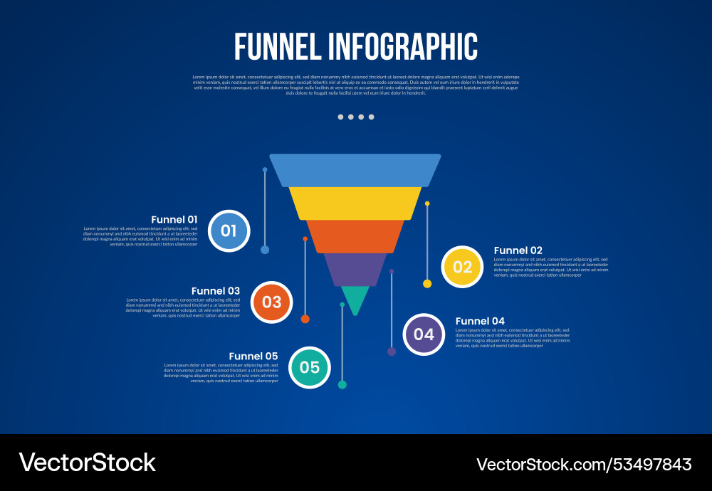 Funnel infographic with reverse pyramid sharp Funnel infographic with reverse pyramid sharp Vector Image