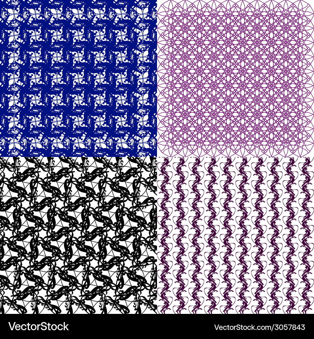 Geometric patterns tiling set of abstract vintage Vector Image