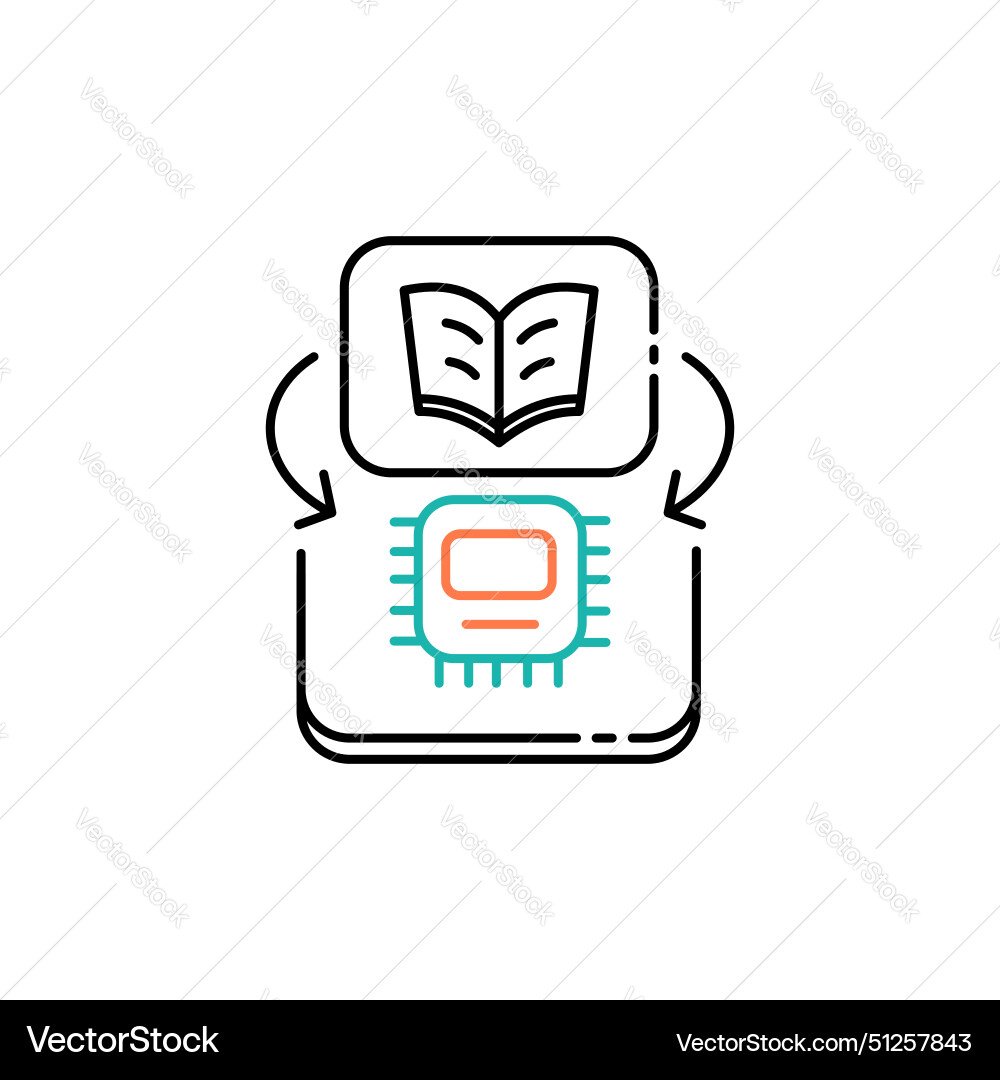 Machine learning ai and data analysis icon design vector image