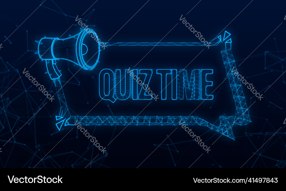Megaphone banner - quiz time plexus icon Megaphone banner - quiz time plexus icon vector image