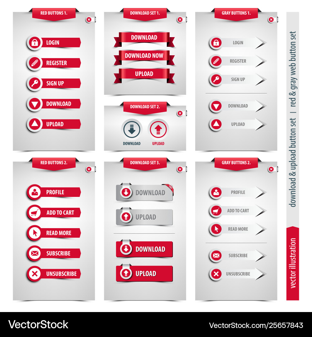 Modern Web Buttons Collection vector image