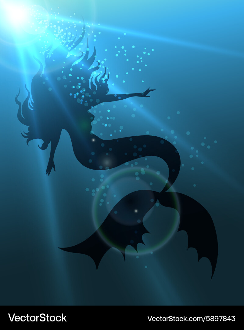 Mystical Mermaid Silhouette Vector Image