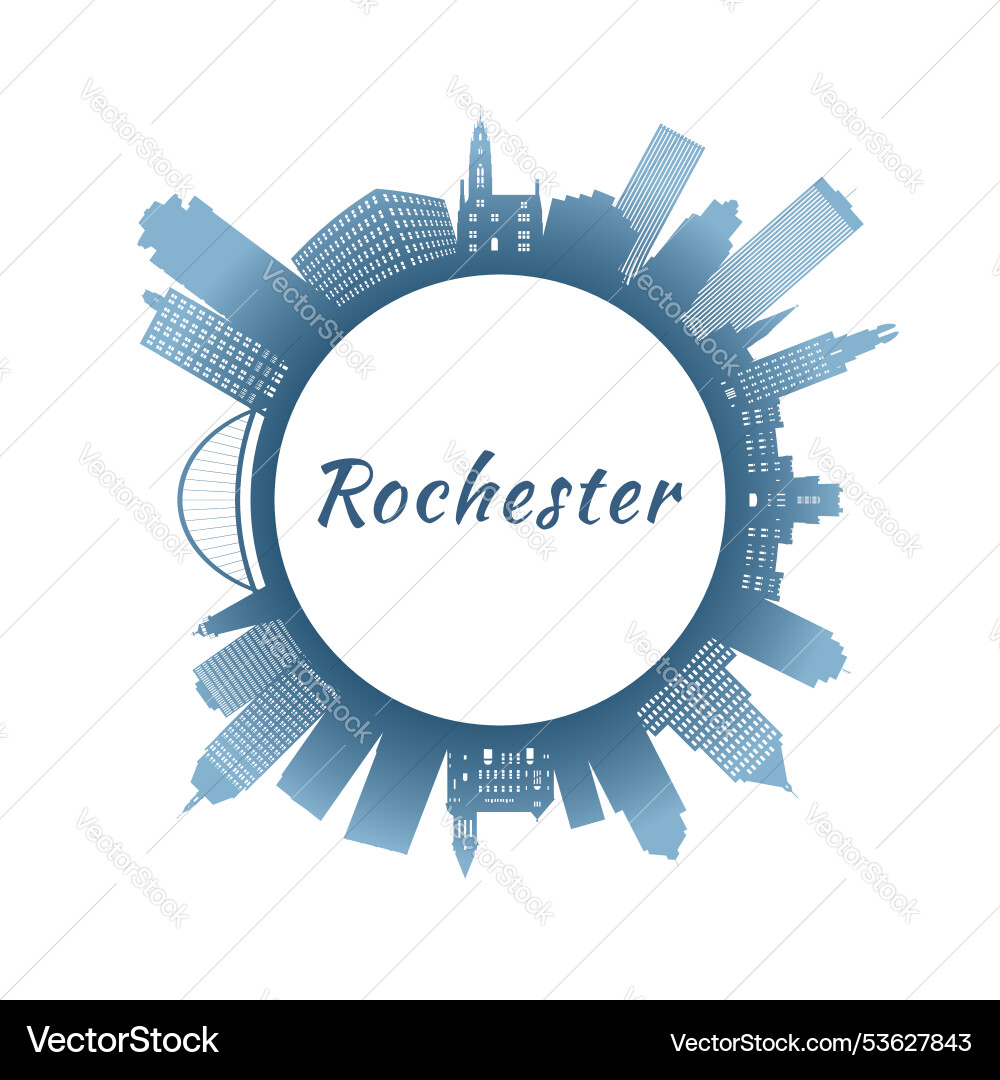 Rochester skyline with colorful buildings Vector Image