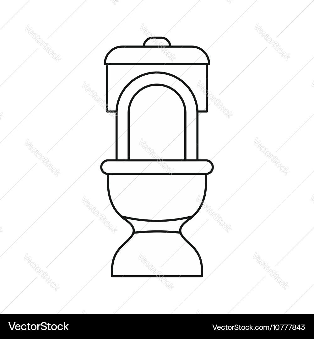 Toilet bowl icon outline style – Royalty-Free Vector | VectorStock, image size:1000x1080