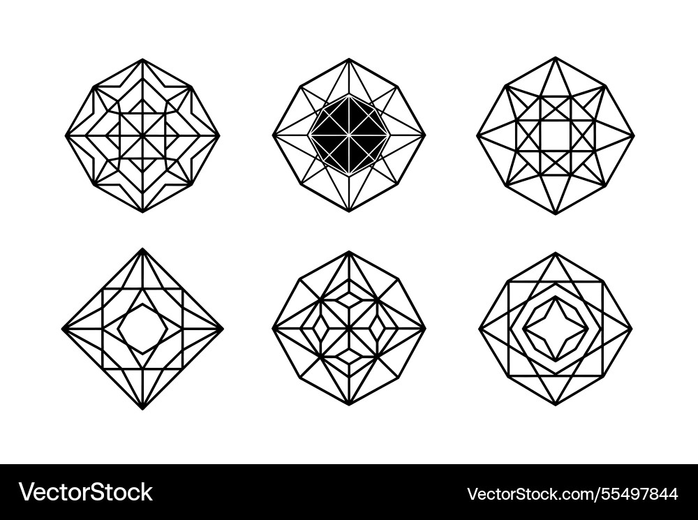 Artistic geometric patterns elements for branding Artistic geometric patterns elements for branding Vector Image