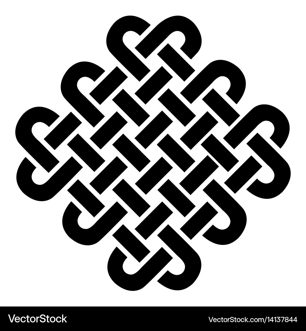 Celtic style square based on eternity knot pattern vector image