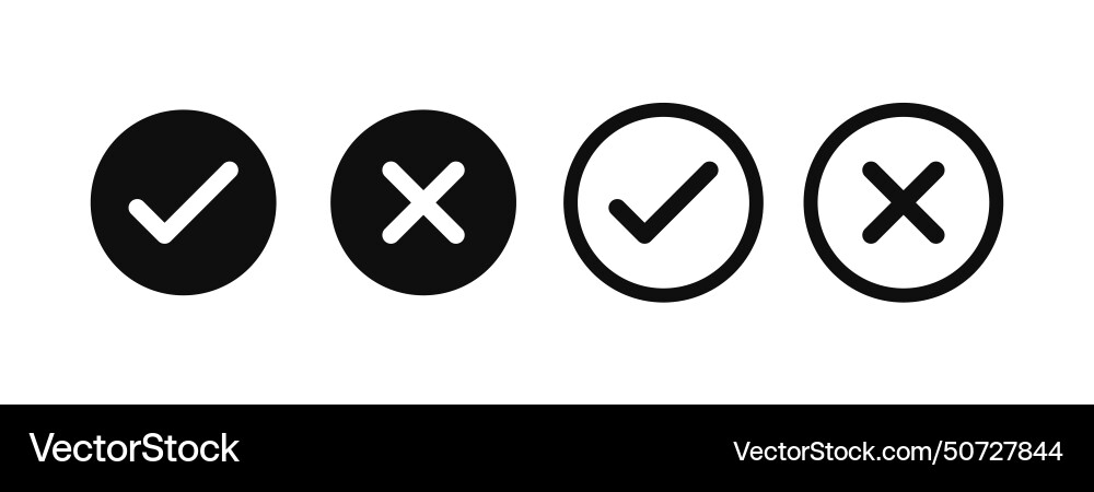 Check mark icon set Royalty Free Vector Image - VectorStock