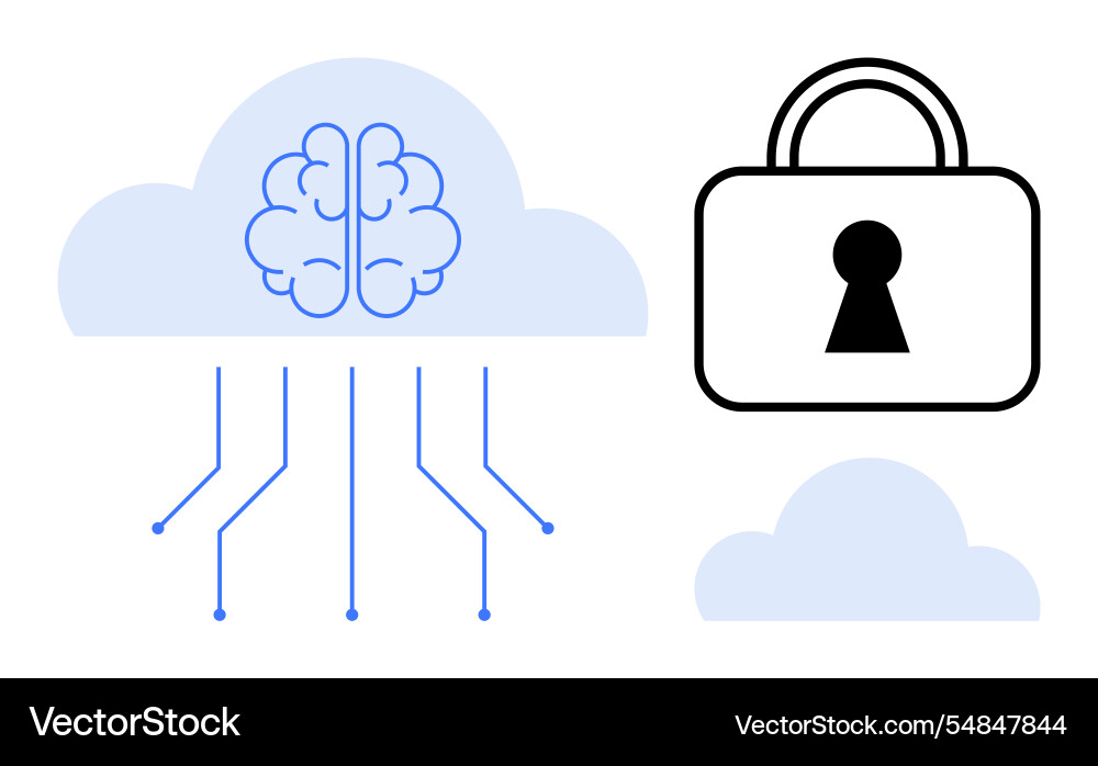 Cloud computing with artificial intelligence Cloud computing with artificial intelligence vector image