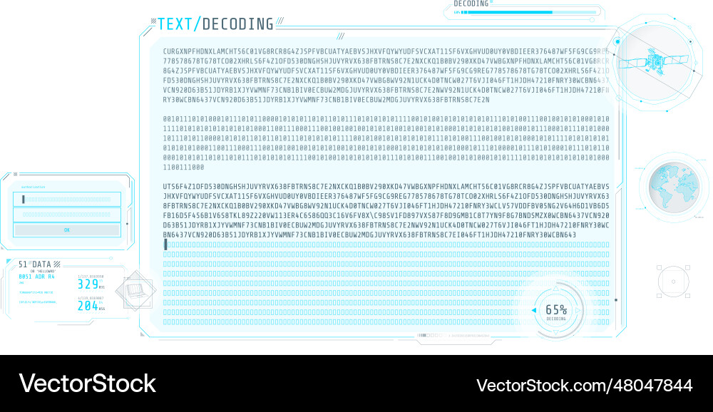 Design of a software interface for text decoding Vector Image