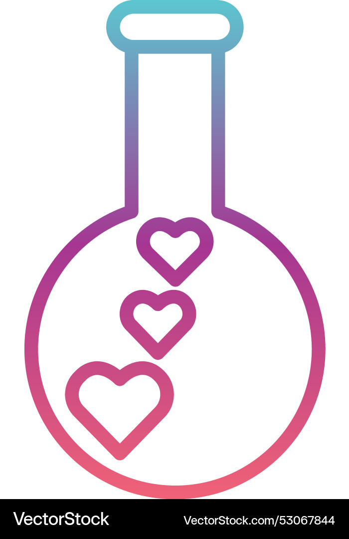 Flask line gradient design vector image