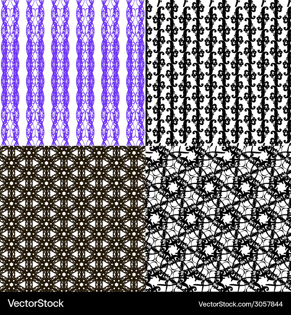 Geometric patterns tiling set of abstract vintage Vector Image