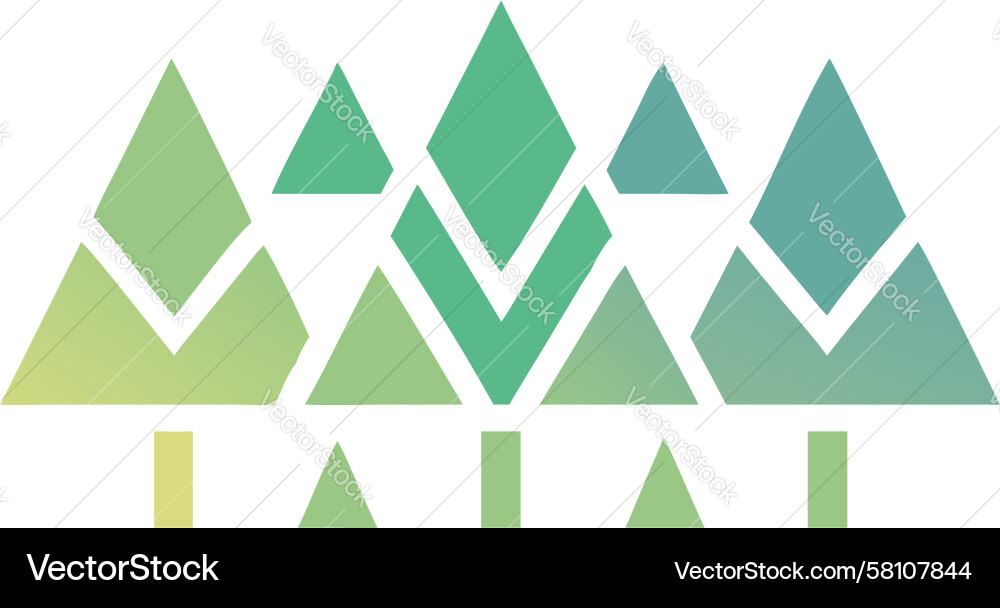 Geometric triangular forest trees abstract design vector image