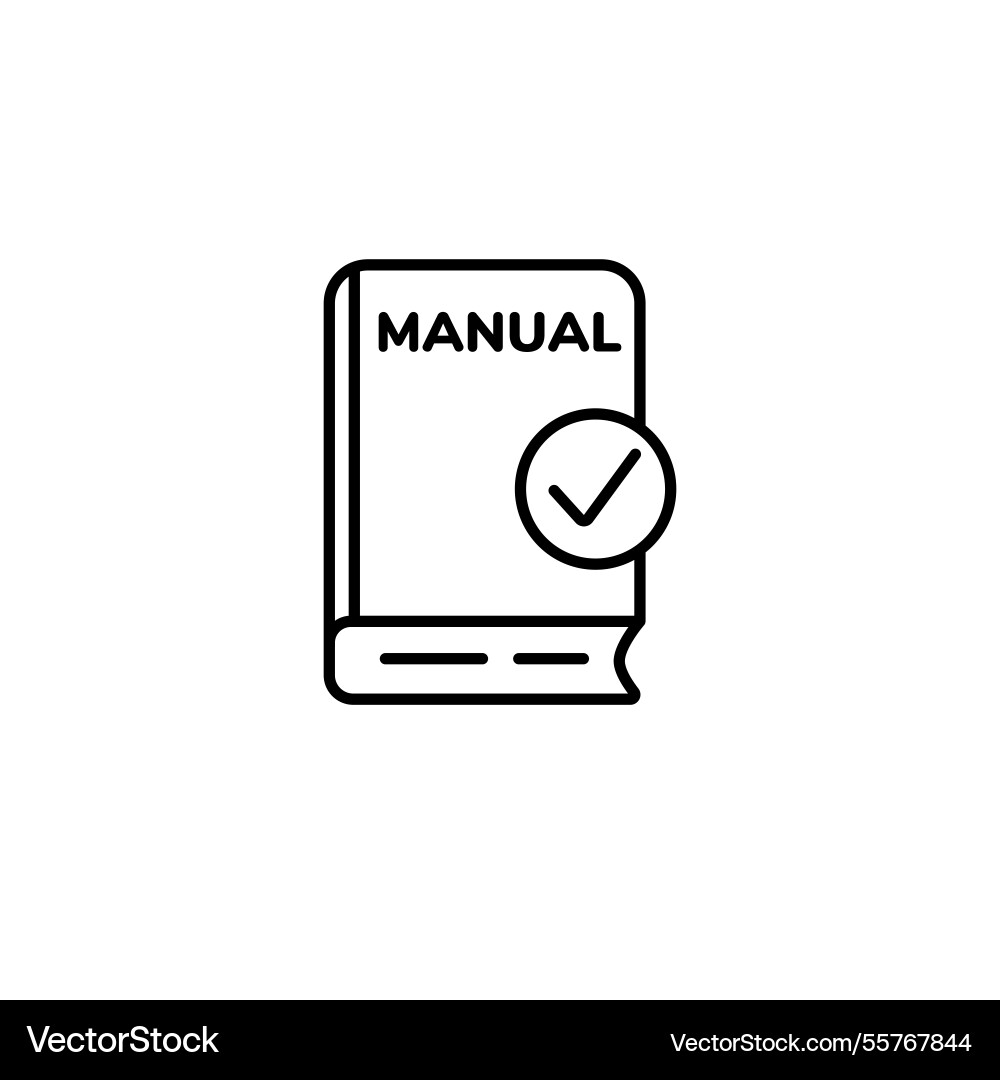 Manual icon with book and check mark vector image