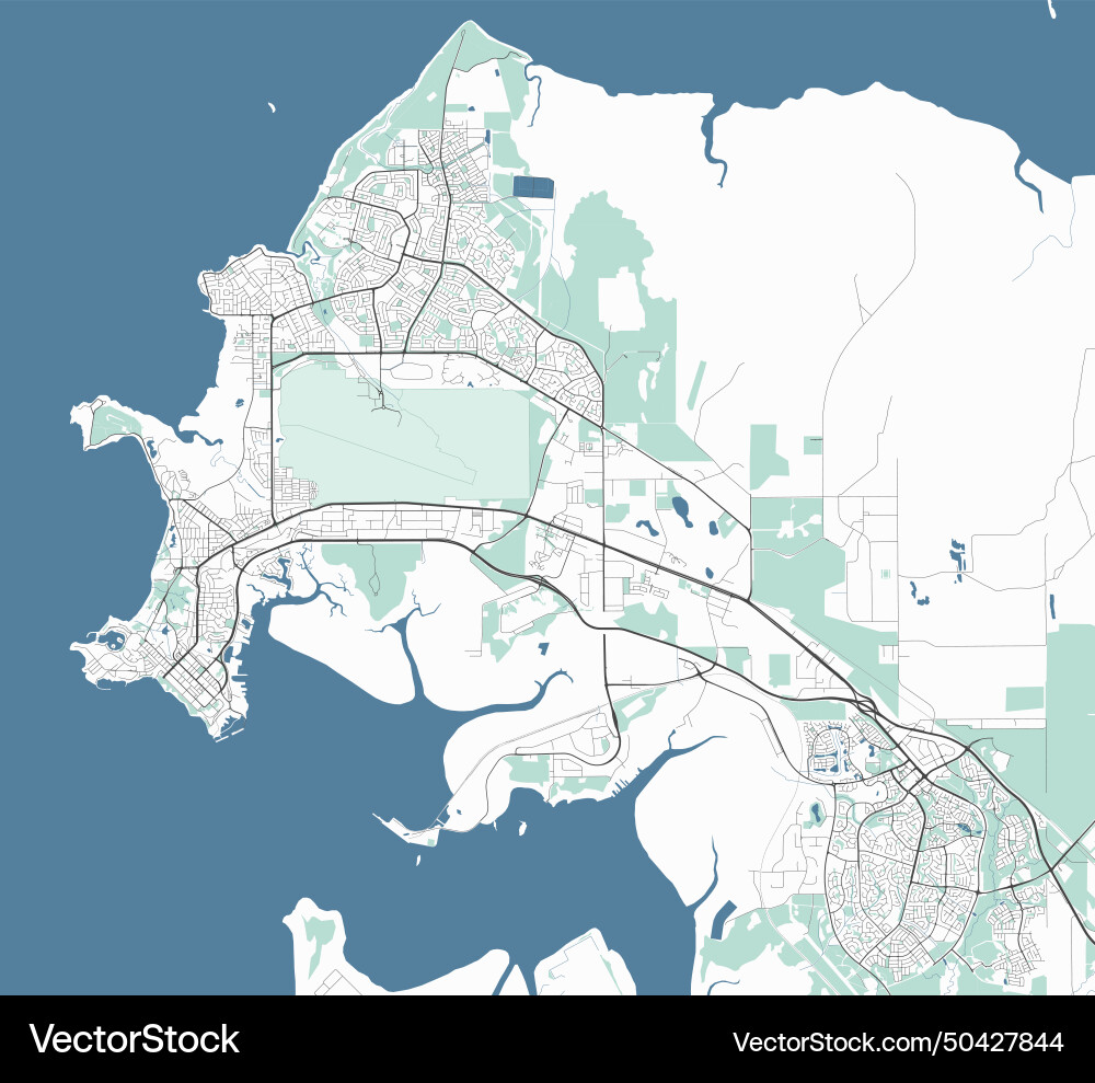Map of darwin australia detailed city Map of darwin australia detailed city vector image