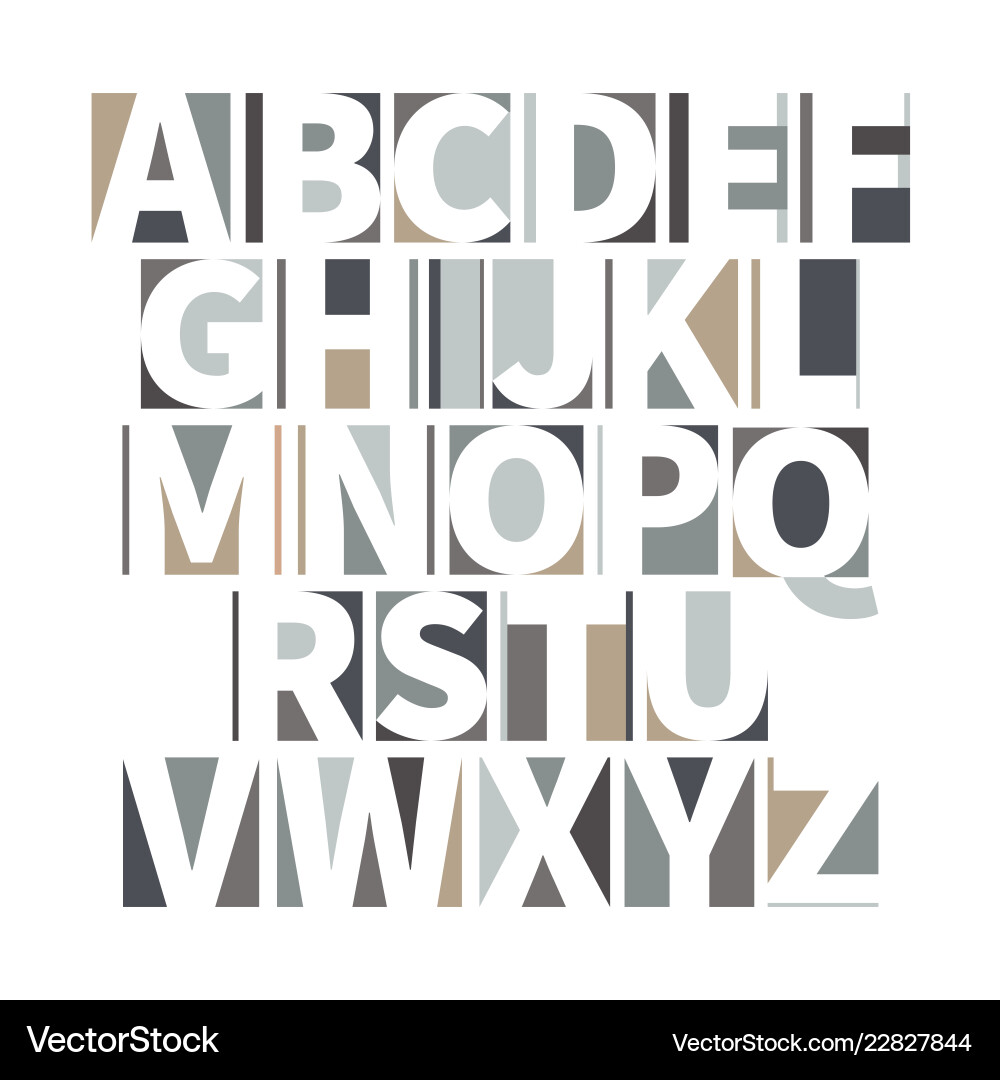 Minimalistic geometric font in soft colours Minimalistic geometric font in soft colours vector image