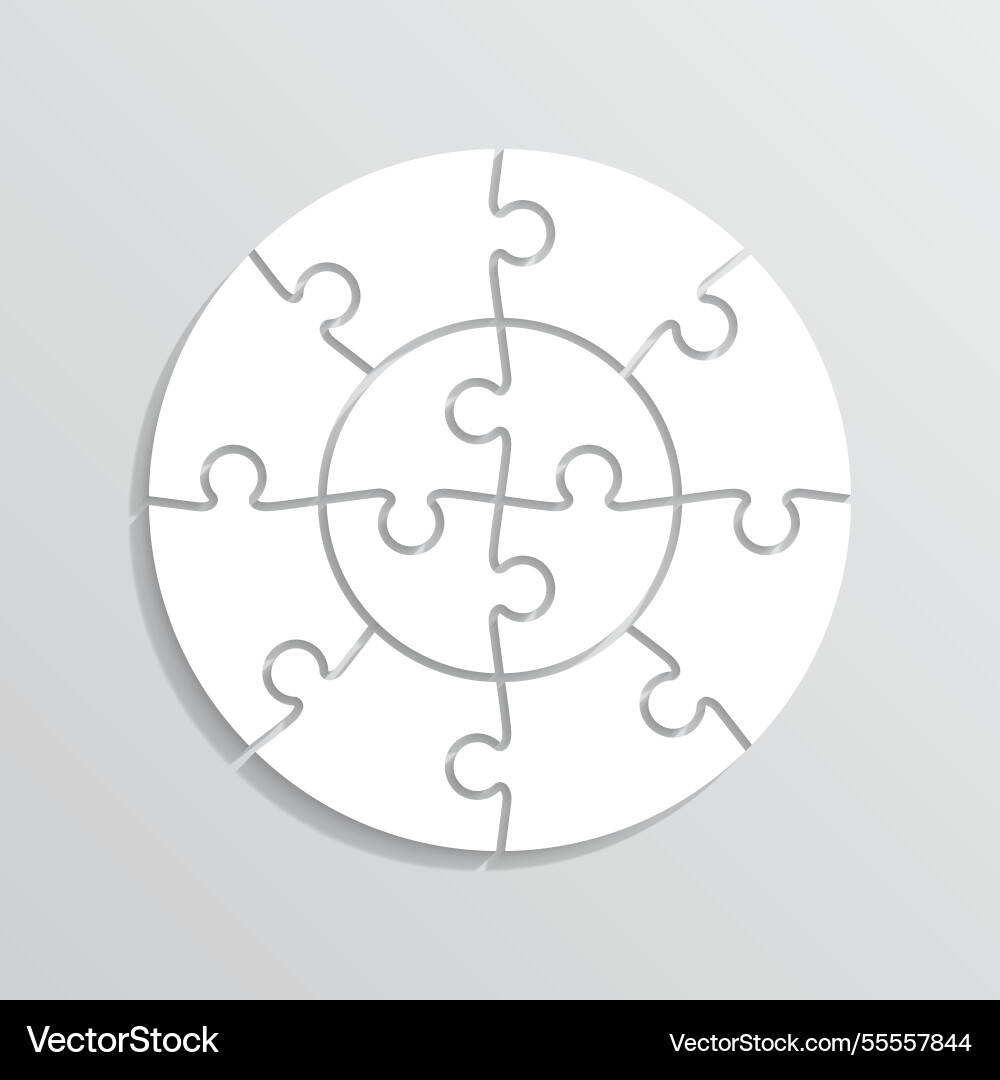 Puzzle grid in circle shape scheme of thinking Puzzle grid in circle shape scheme of thinking vector image