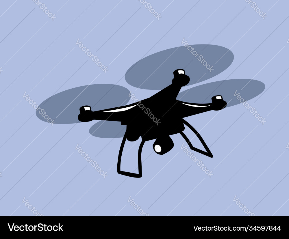 Simple image a quadcopter in sky Vector Image
