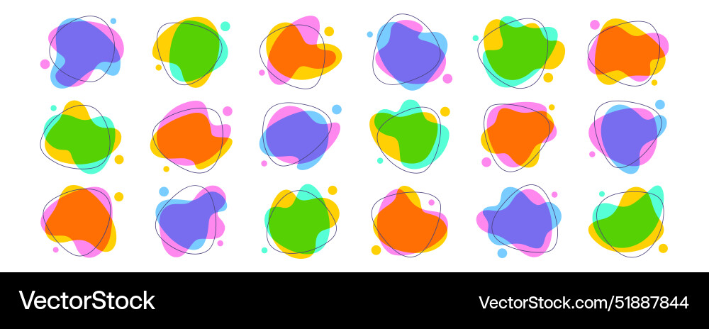 Vibrant Color Liquid Blobs vector image
