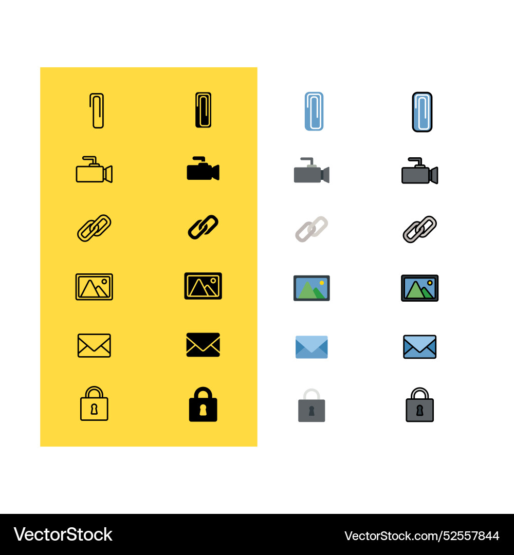 Video camera link image web and app icon set Video camera link image web and app icon set vector image