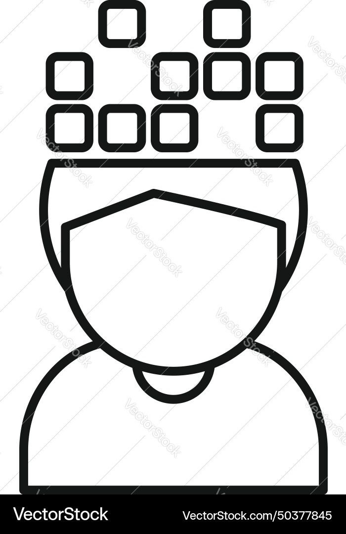 Construct person memory icon outline Construct person memory icon outline vector image