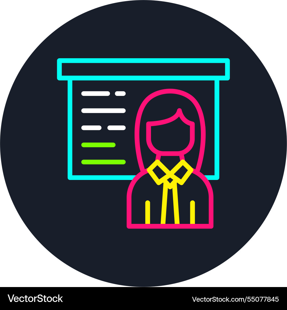 Lecture line multi color icon Vector Image
