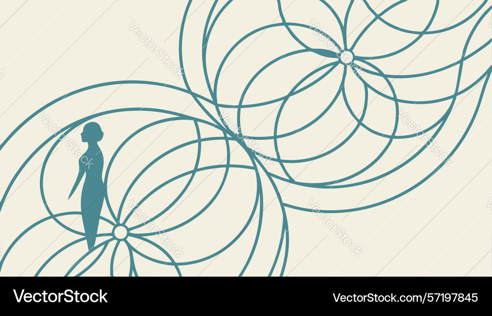 Minimalist abstract intersecting circles design vector image
