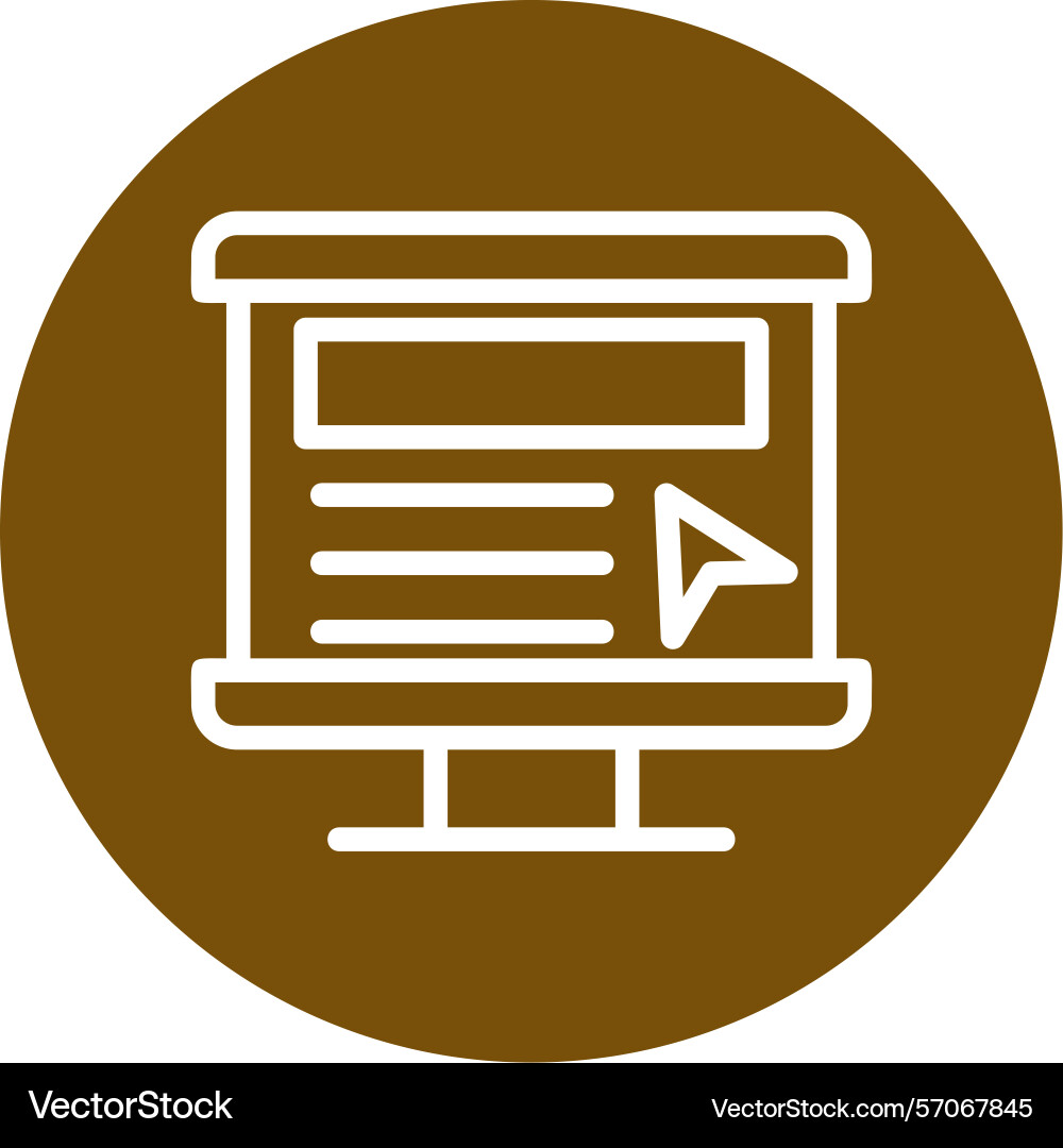 Presentation clicker line circle style icon design Vector Image