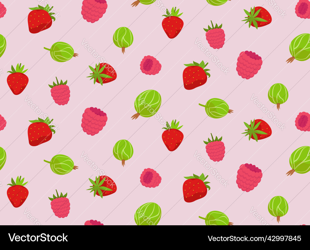 Seamless pattern with different berries vector image