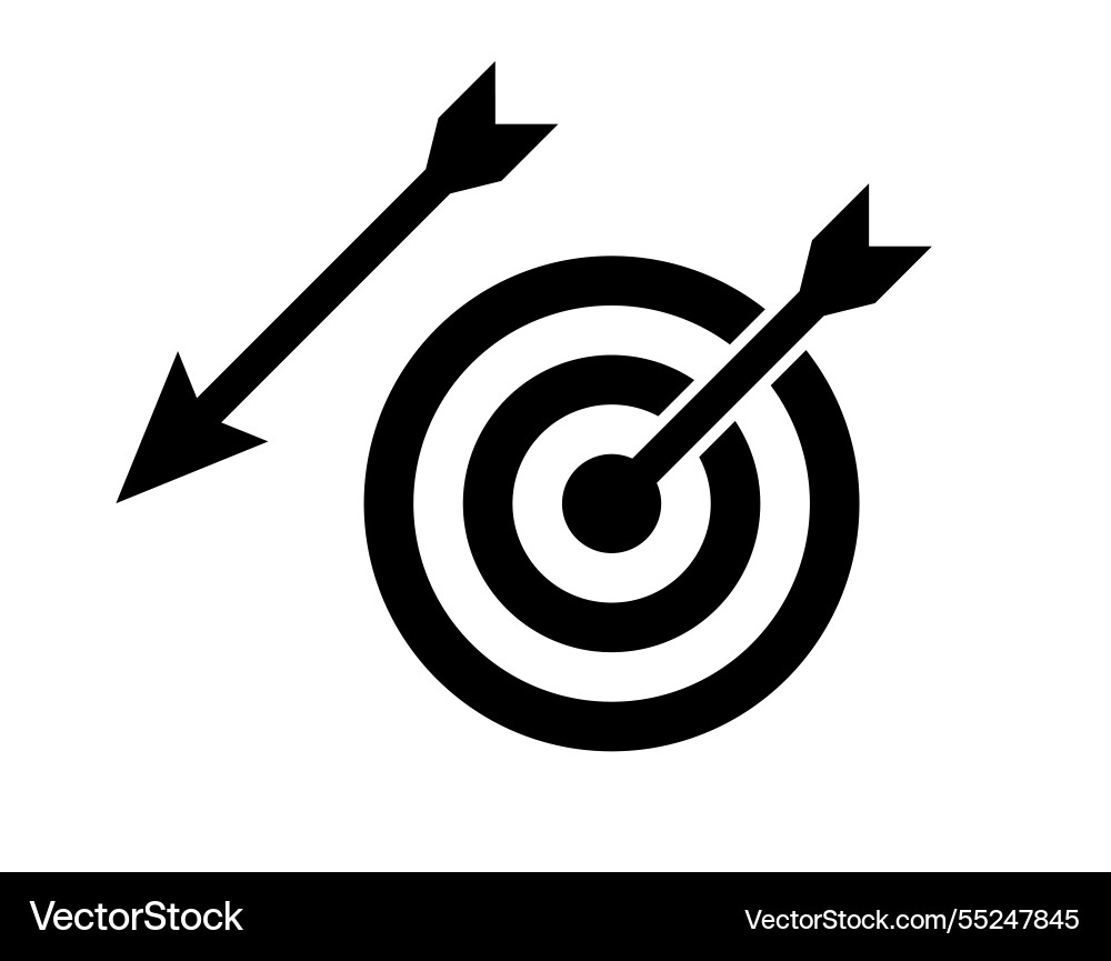 Target icon with arrow dart business Target icon with arrow dart business vector image