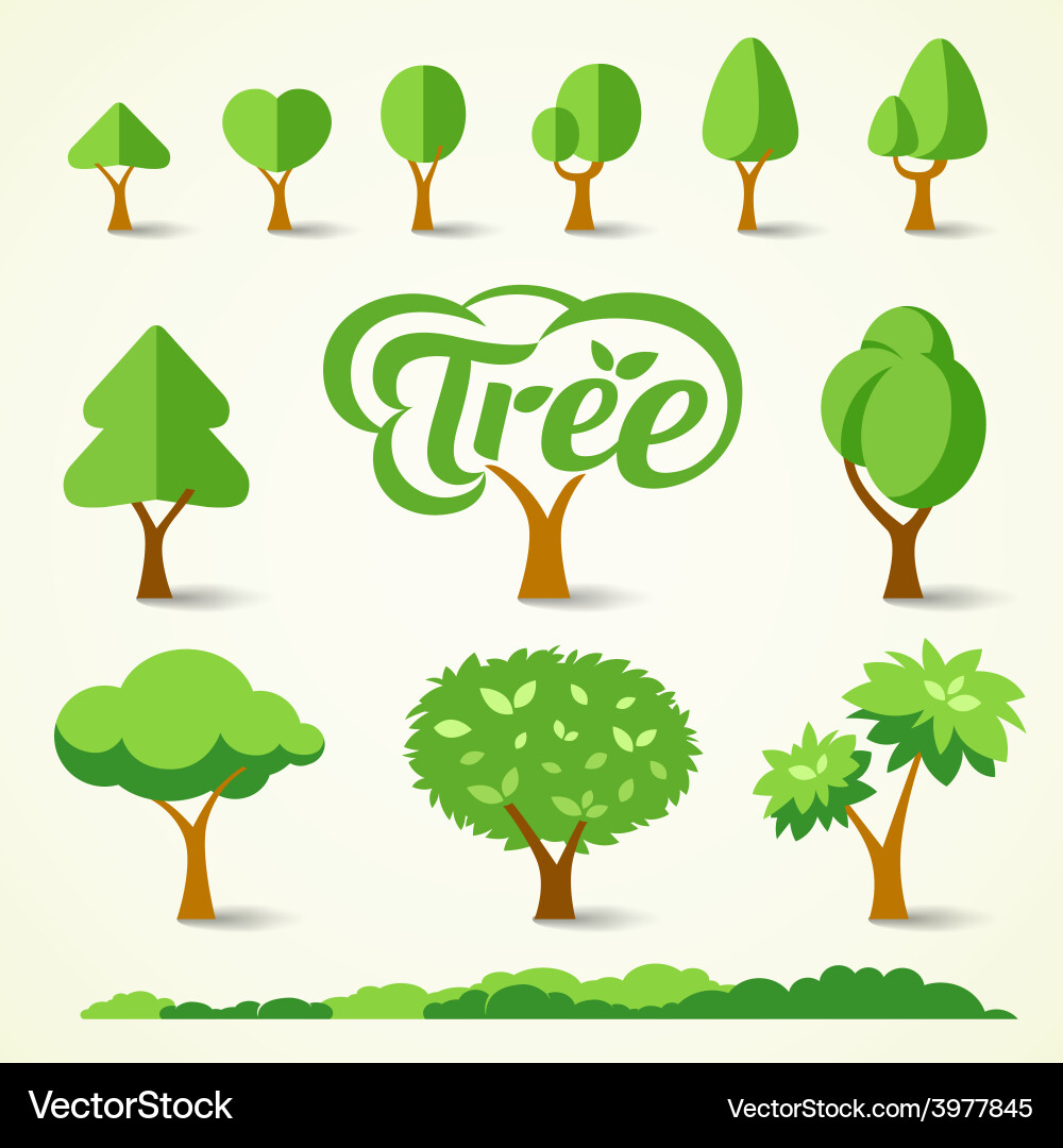 Trees collections design vector image
