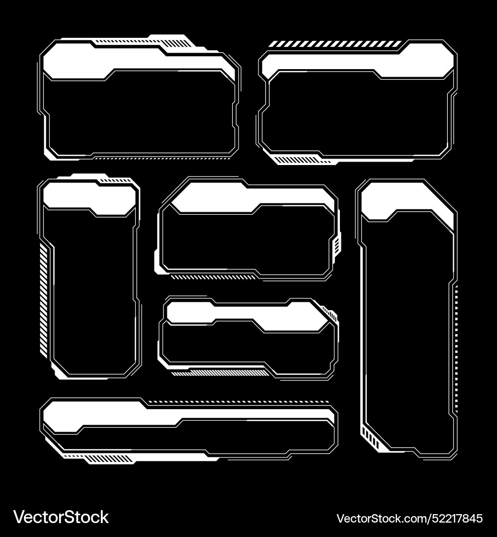 White futuristic hud ui elements sci-fi user White futuristic hud ui elements sci-fi user vector image