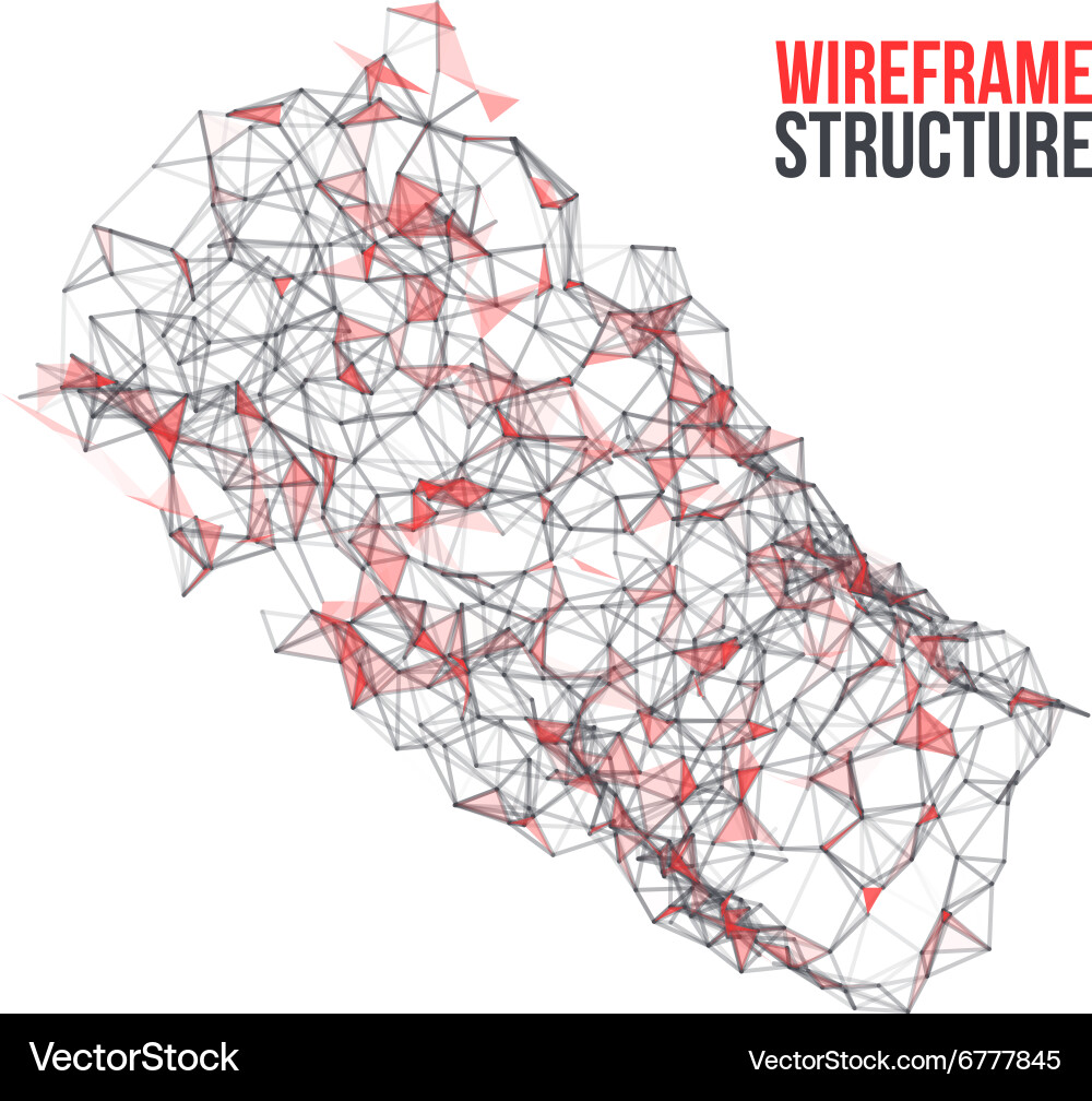 Wireframe polygonal background abstract form Vector Image