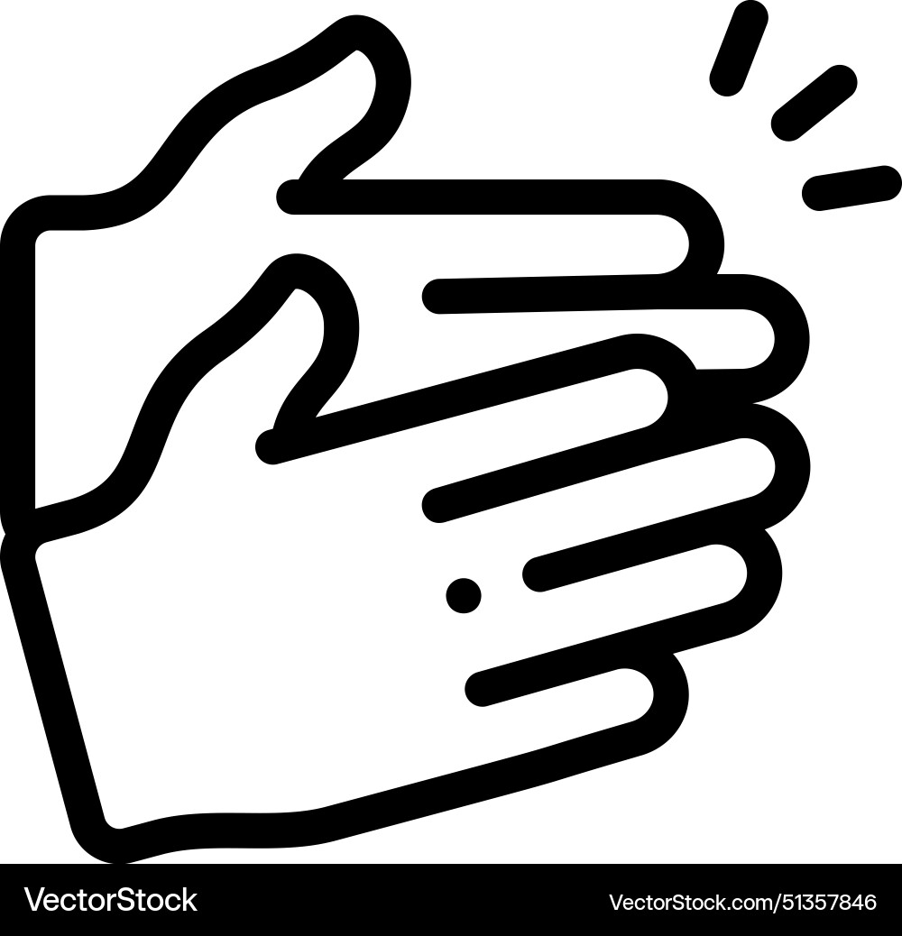 Applause icon thin linear style design isolated Applause icon thin linear style design isolated vector image