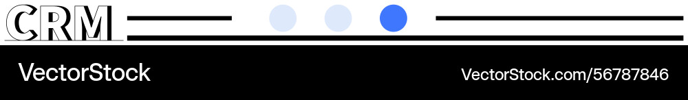 Crm text with minimalist design and progress dots Crm text with minimalist design and progress dots vector image
