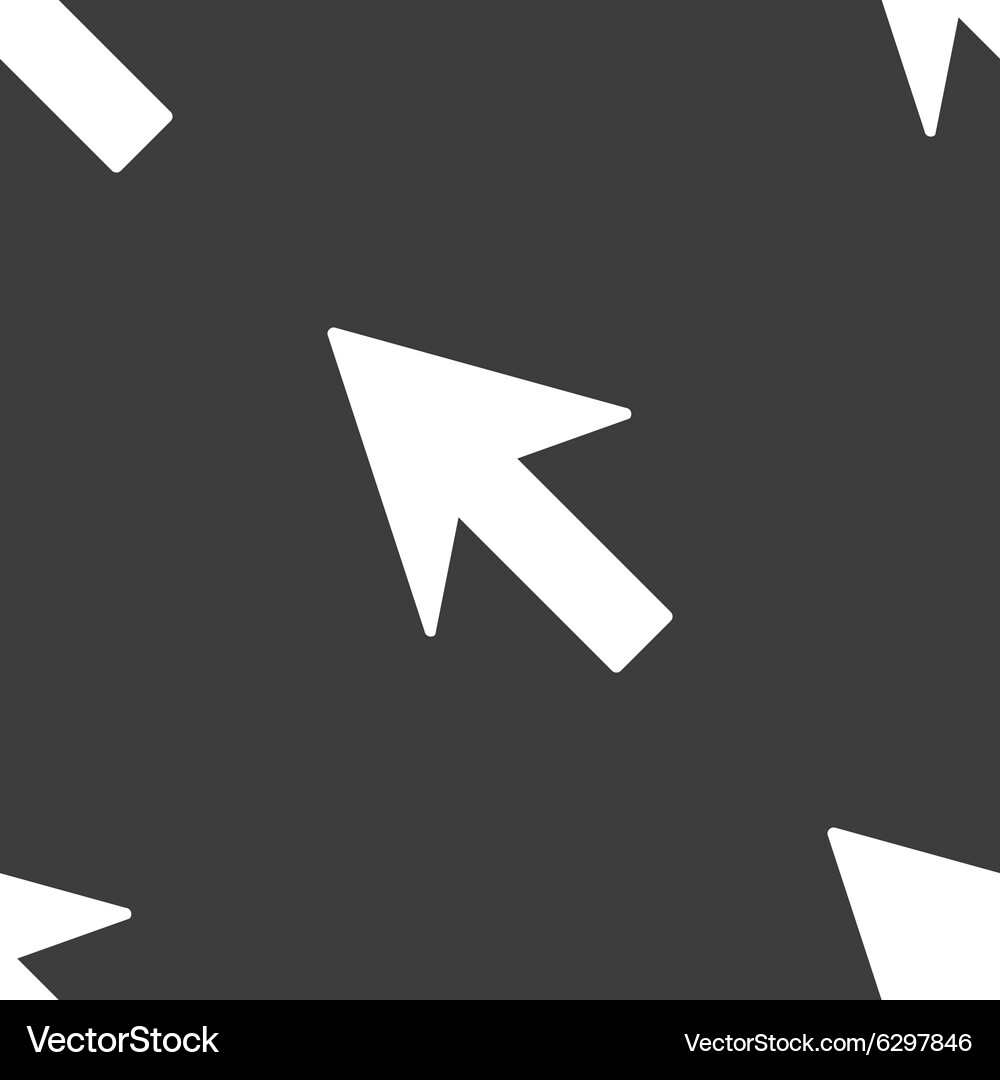 Cursor arrow icon sign seamless pattern on a gray Vector Image