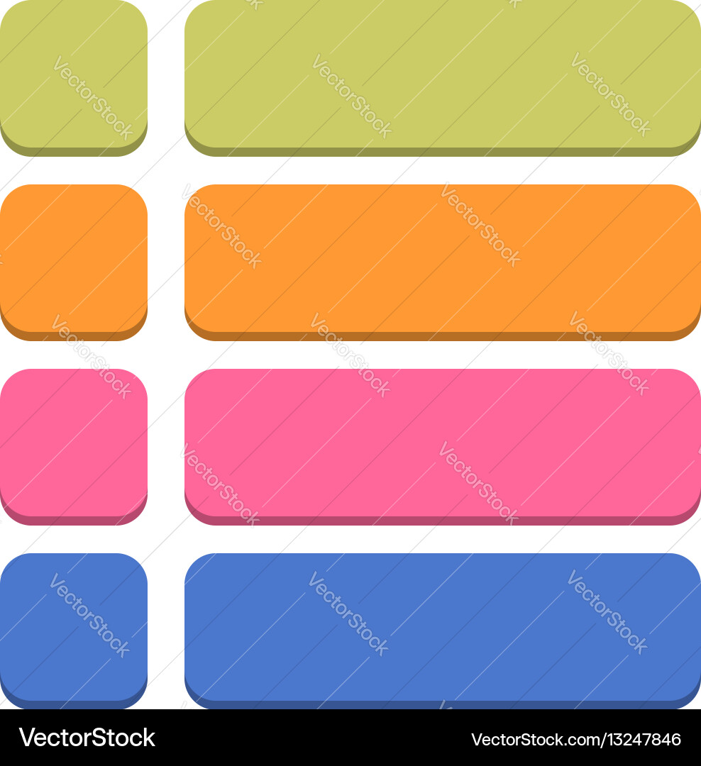 Flat blank icon empty internet color button vector image