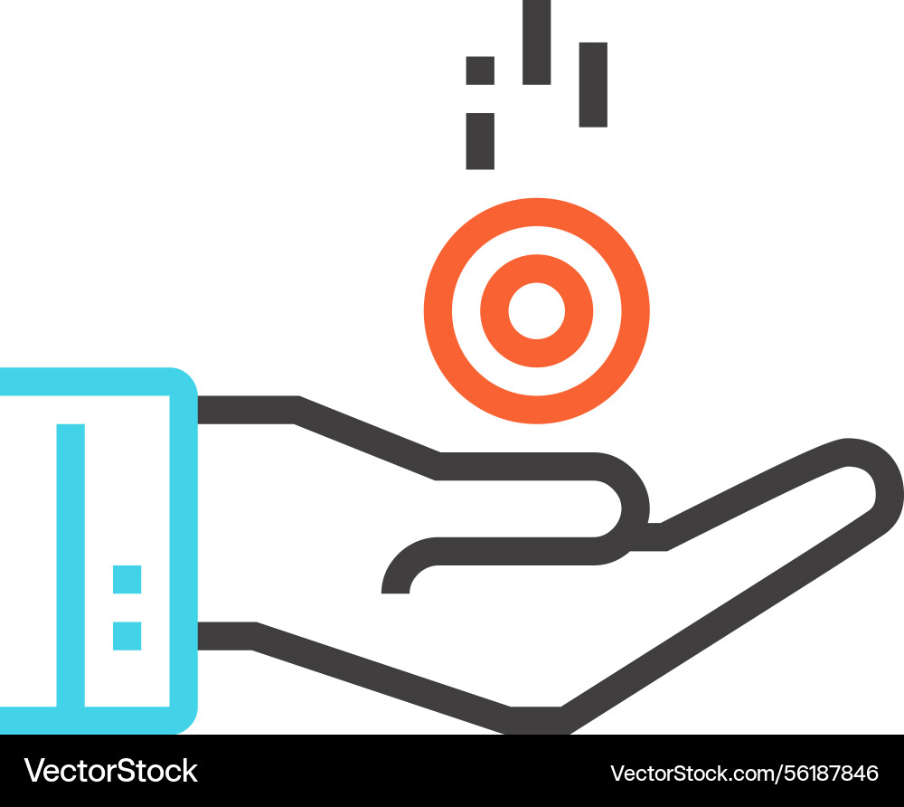 Loan Flat line web icon concept Vektorbild