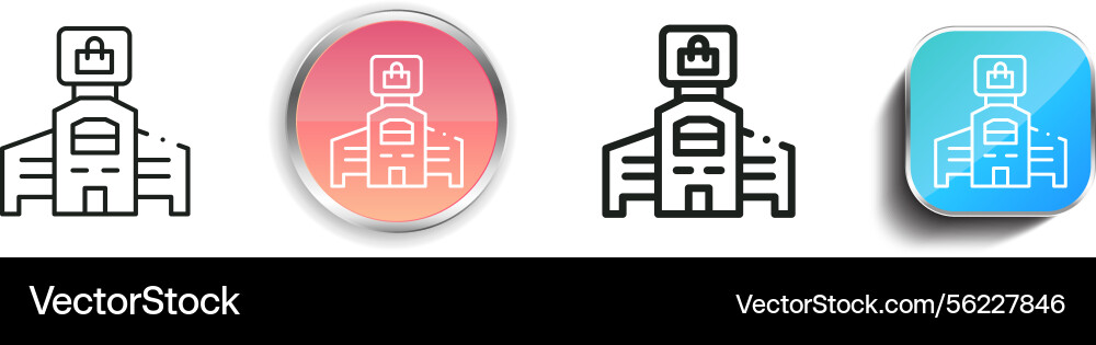 Mall icon thin linear regular and button style vector image