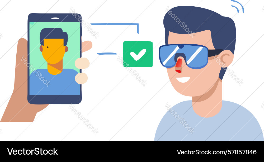 Man with verified digital identity secure Vector Image