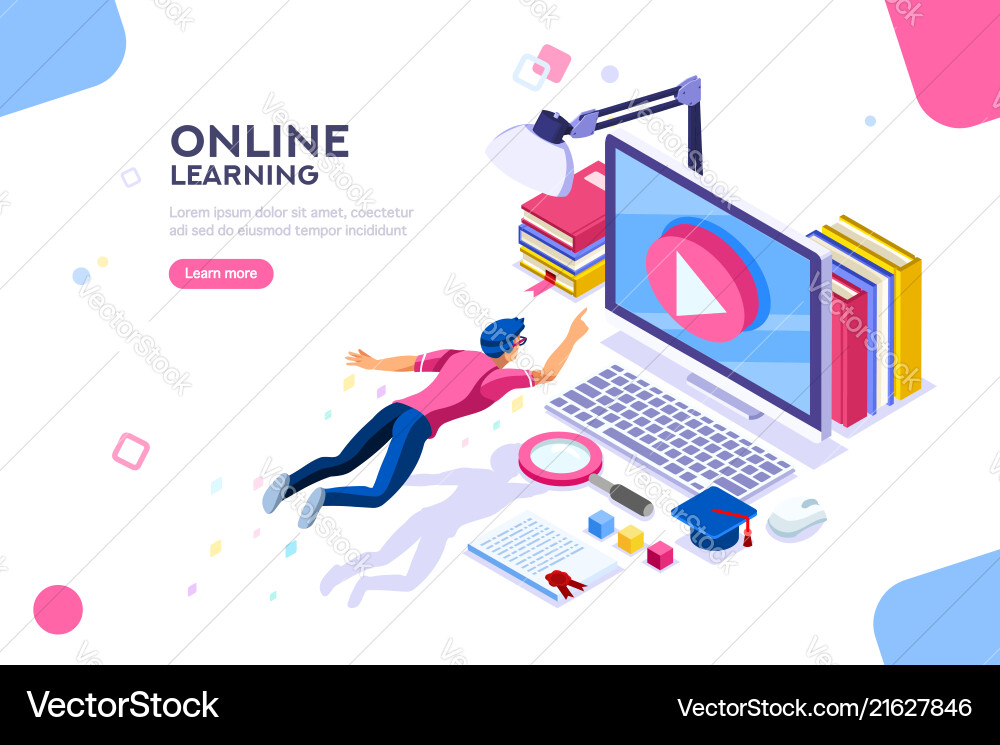 Online Learning & Education Template vector image
