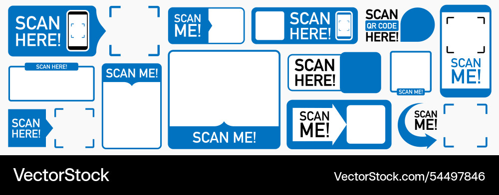 Qr code scan icon set color style Qr code scan icon set color style vector image