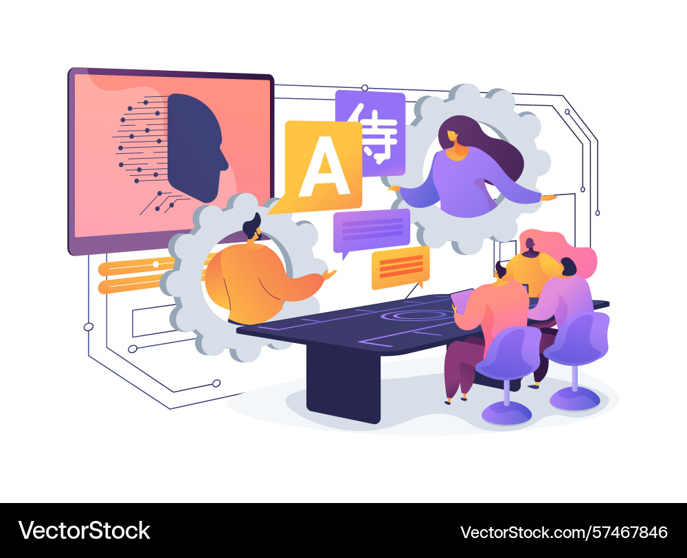 Real-time language translation tools abstract Real-time language translation tools abstract Vector Image