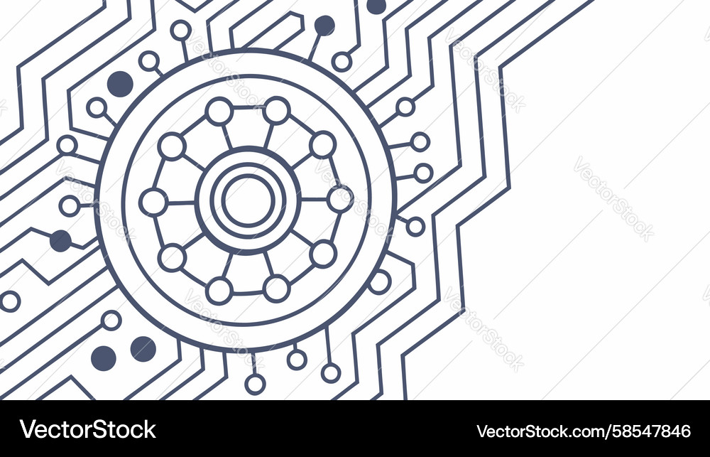 Tech Circuit Core Symbol Vector Image