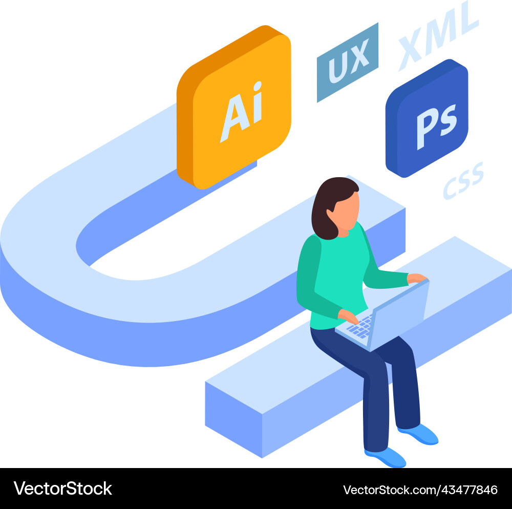 Ui web development composition Ui web development composition vector image