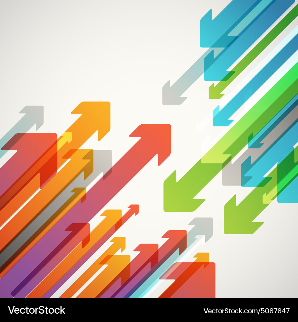 Abstract background of different color arrows Vector Image