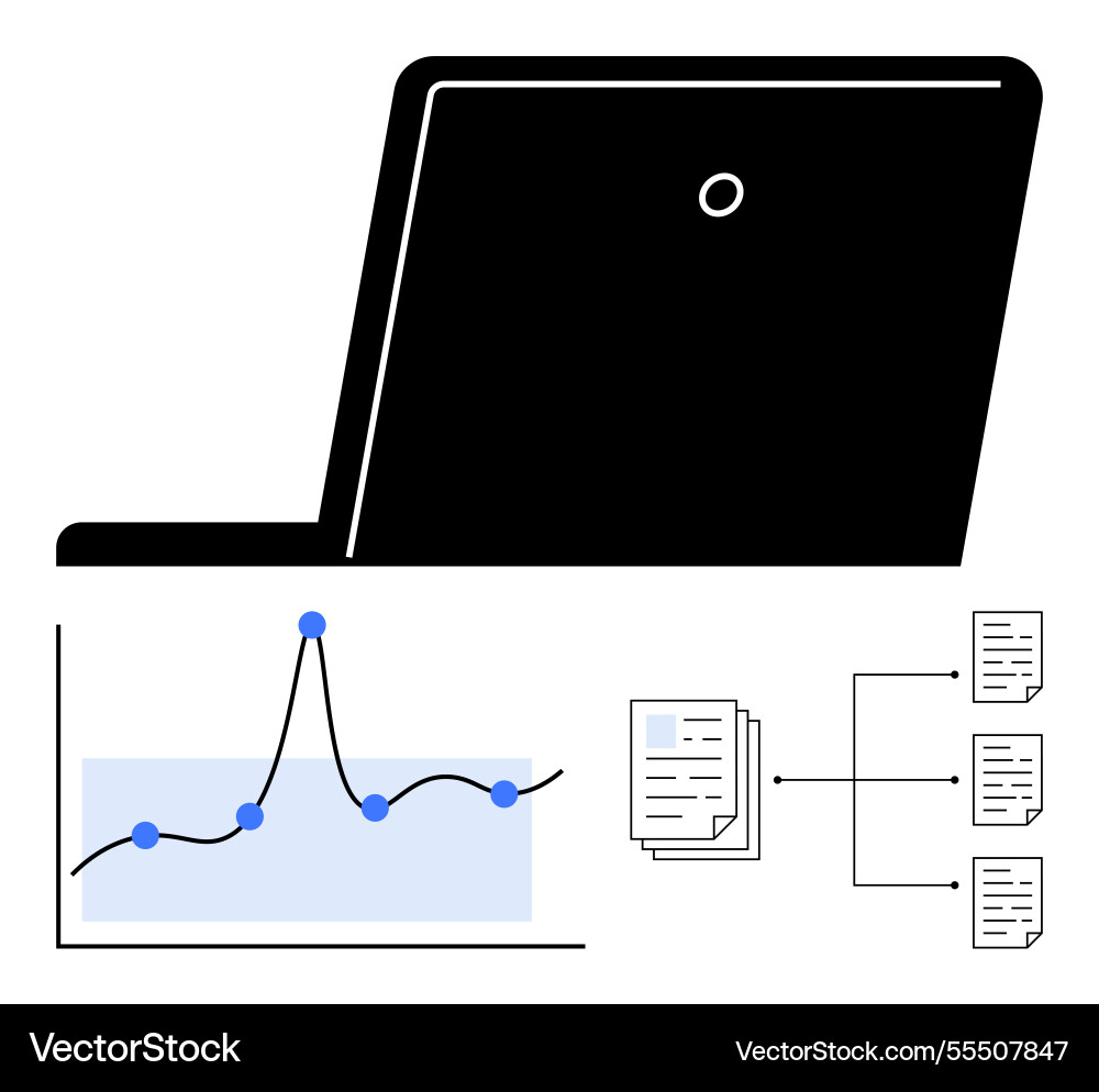 Analyzing data trends graphs documents Analyzing data trends graphs documents vector image