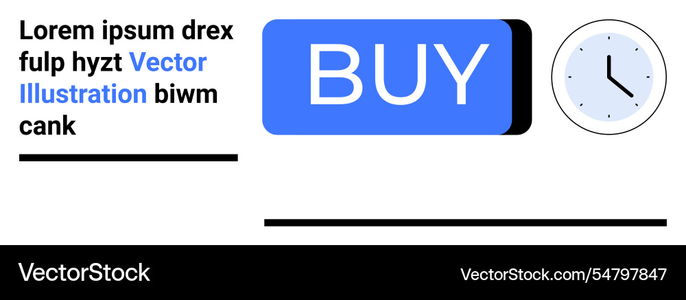 E-commerce concept with buy button and clock E-commerce concept with buy button and clock vector image