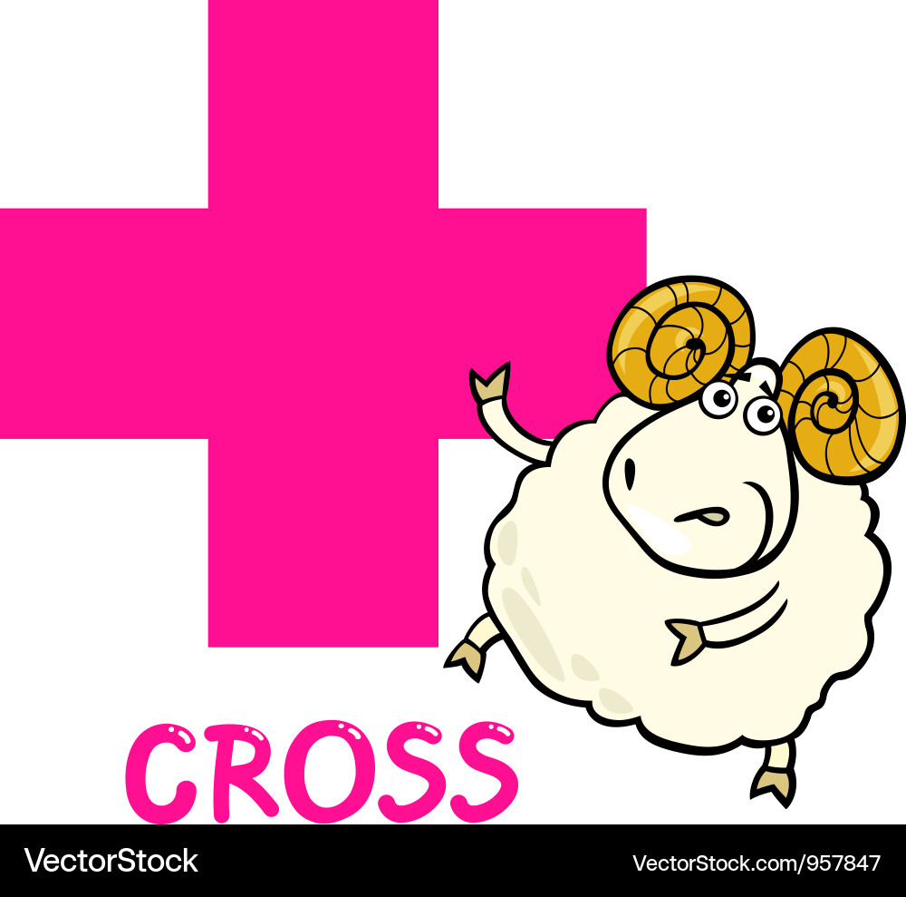 Geometric Cross with Ram Vector Image