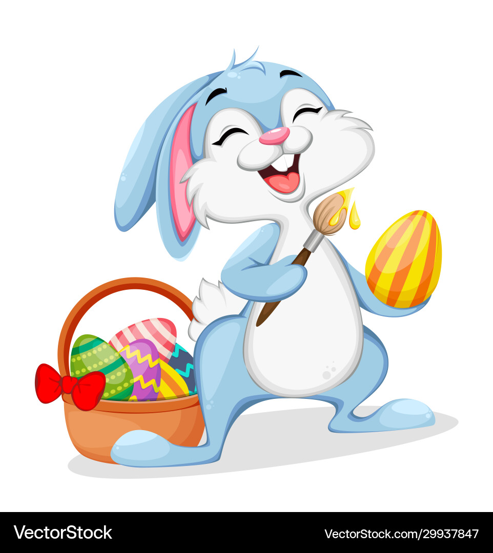 Lustiger Osterhasen Cartoon Charakter Lustiger Osterhasen Cartoon Charakter vektorbild