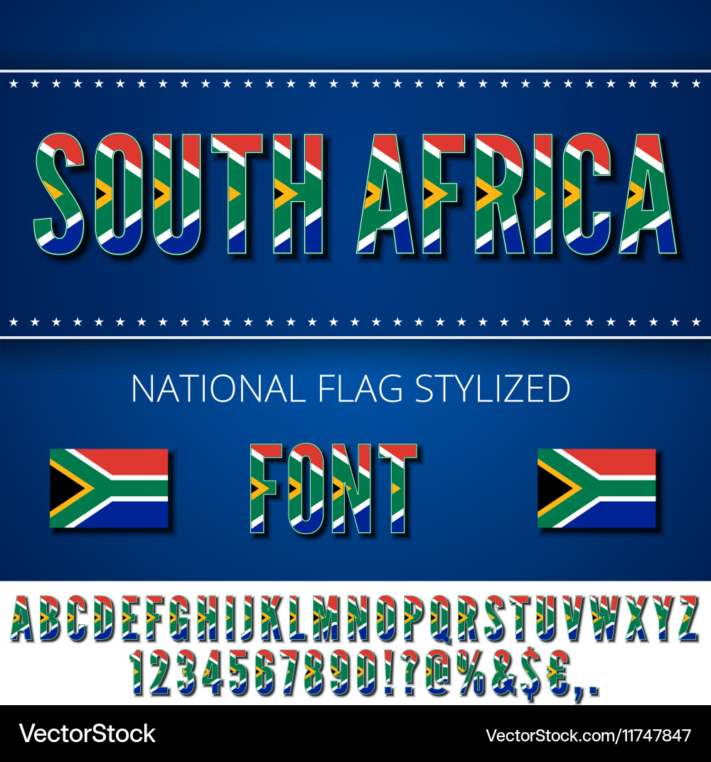 National flag font Vector Image